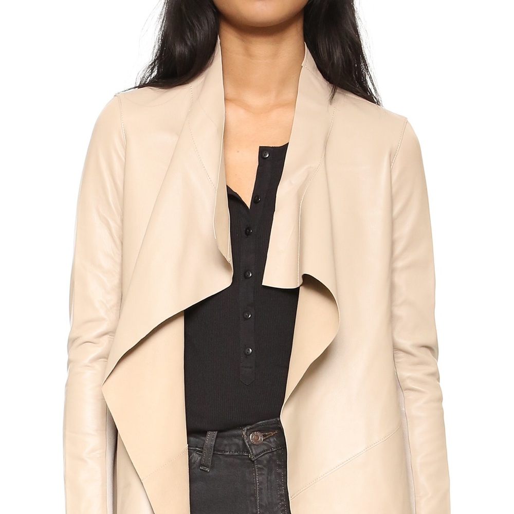 Mackage taupe Draped Genuine Leather Jacket